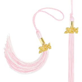 2 Pieces 2024 Tassel Graduation, 2024 Graduation Tassel for Graduation Cap 2024 Tassel Charm, Class of 2024 Tassel Graduation Regalia Honor Cords Graduation 2024 Year Gold Date Charm Black