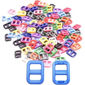 50pcs 3/8"(10.5mm) Webbing Colorful Plastic Slider Tri-Glide Adjust Buckles for Cat Dog Collar Backpack Straps FLC096(Mix-s) in Kuwait
