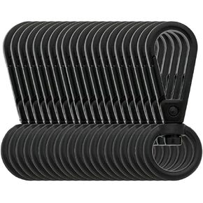 BIKICOCO 1/2'' Swivel Trigger Bolt Snap Hook Lobster Claw Clasp Spring Loaded Clip, O-Ring Ended, Black - Pack of 20