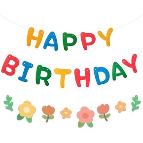 لافتة عيد ميلاد سعيد ملونة على شكل زهرة لحفلات أعياد الميلاد للأطفال ومستلزمات حفلات أعياد الميلاد in Kuwait