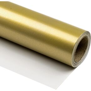 WRAPAHOLIC Wrapping Paper Roll - Mini Roll - 17 Inch X 33 Feet - Gold Pearlized Paper for Birthday, Holiday, Wedding, Baby Shower