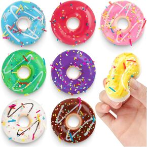 8 pcs Donut Stress Ball, Artificial Donuts Stress Relief Ball, Fake Donut for Birthday Party Favors, Shop Decoration, Shooting Props Display