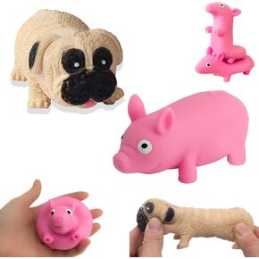 Holgosiu Squishy Pig Stress Squishy Piggie Squeeze Toy Anti-Anxiety Funny Pink Pig Toy Rebound Ball Fidget Toy Knead Sand Toy Pinch Stress Relieve ADD ADHD Helpful in Kuwait