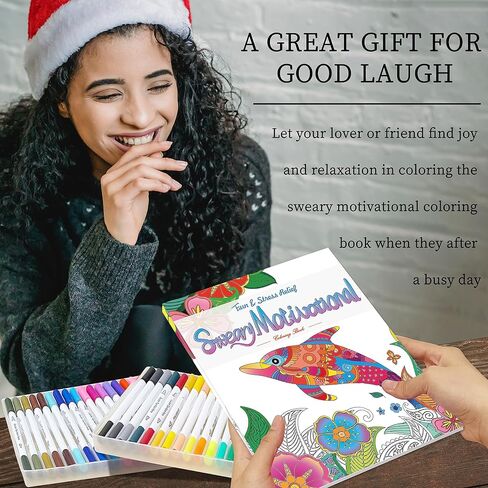 عدد قليل من كتب التلوين لكلمات أقسم لاسترخاء البالغين مع 36 قلم تحديد. كتاب تلوين مضحك للبالغين مع اقتباسات تحفيزية، وتخفيف التوتر والقلق، والتهدئة، والاسترخاء، وهدية لمحبي الشتائم in Kuwait