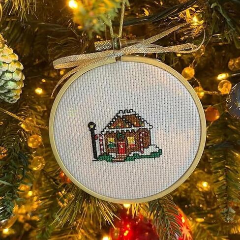 تقويم مجيء عبر الغرز، تقويم مجيء عيد الميلاد 2023، مجموعات غرز متقاطعة، طقم تطريز عيد الميلاد للفتيات والنساء المبتدئين (أصفر) in Kuwait