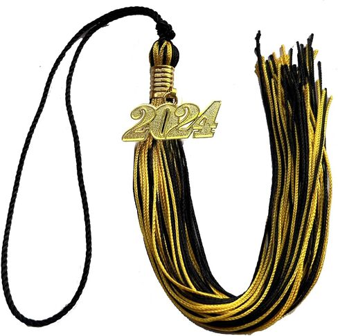 Single Color Graduation Cap Tassel with 2025 Gold Year Charm, 9 Inch Long in Kuwait
