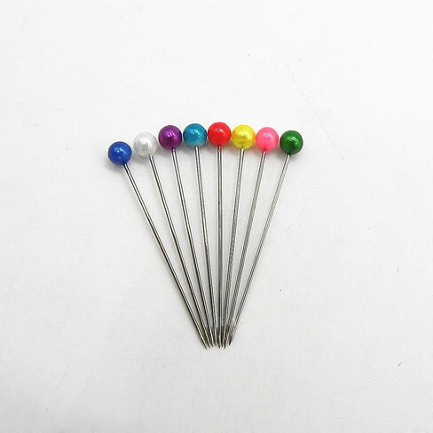 600 قطعة من دبابيس الخياطة الملونة من ccHuDE دبابيس الخياطة المستقيمة دبابيس رأس بلاستيكية دبابيس خياطة اللحف اليدوية مع صندوق شفاف in Kuwait