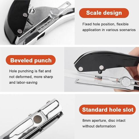 MJFUNTXY ثقب واحد - 5/16 بوصة - 8 مم ثقب ورق شديد التحمل محمول باليد للعلامات الورقية والبطاقات البلاستيكية والكرتون البلاستيكي in Kuwait