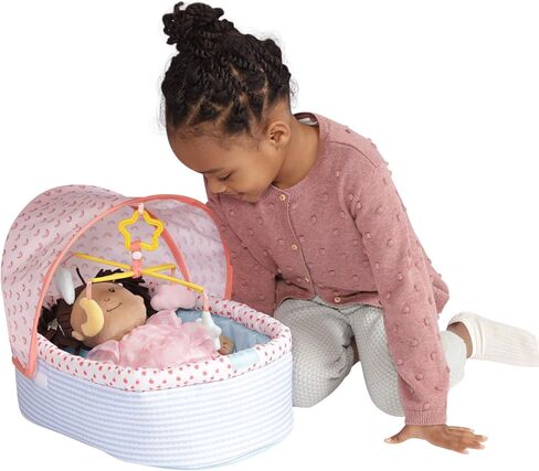 Manhattan Toy Stella Collection Soft Baby Doll Crib with Removable Canopy and Mobile for 12" to 15" Baby Dolls in Saudi Arabia