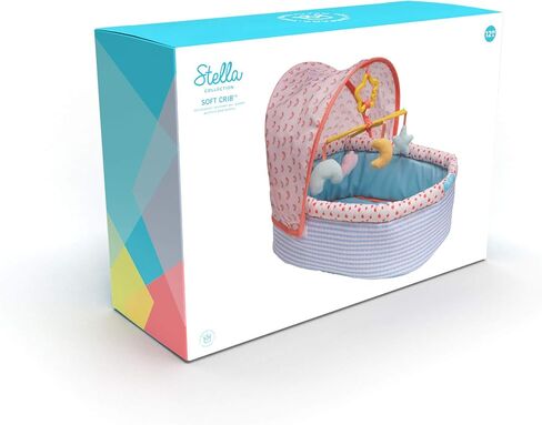 Manhattan Toy Stella Collection Soft Baby Doll Crib with Removable Canopy and Mobile for 12" to 15" Baby Dolls in Saudi Arabia