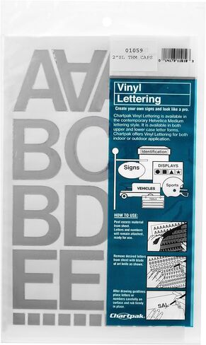 Chartpak Self-Adhesive Vinyl Capital Letters and Numbers, 1/4 Inches High, White, 610 per Pack (01006) in Kuwait