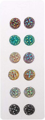 MONLEYTA حزمة من 12 وشاح مغناطيسي إسلامي متعدد الاستخدام من حجر الراين بروش دبابيس حجاب مستديرة قوس قزح in Kuwait