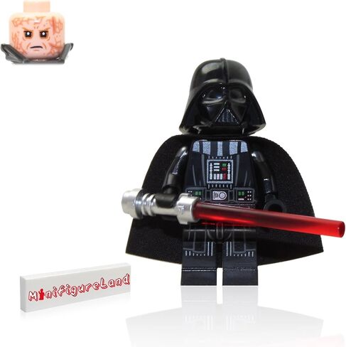 LEGO Star Wars OBI-Wan Kenobi Minifigure - Darth Vader (Printed Arms and Cape) with Red Lightsaber and Minifigureland Tile 75334 in Saudi Arabia