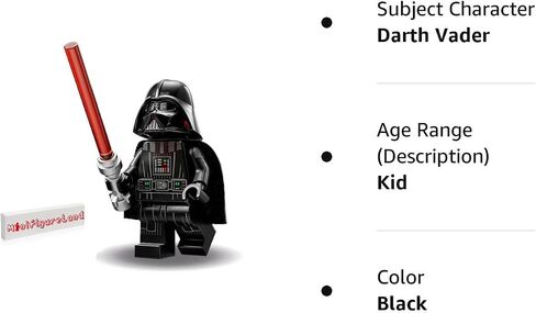 LEGO Star Wars OBI-Wan Kenobi Minifigure - Darth Vader (Printed Arms and Cape) with Red Lightsaber and Minifigureland Tile 75334 in Saudi Arabia