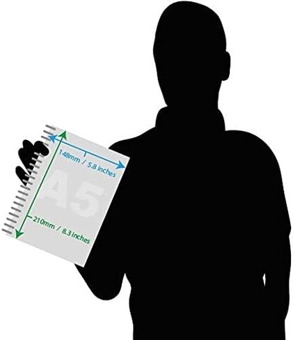 A2 Recycled Sketch Book, 40 Sheets (80 Sides) of 170gsm Recycled Cartridge Paper, Hard Covers in Kuwait