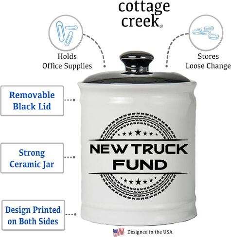 Cottage Creek New Truck Fund Piggy Bank, Ceramic Truck Savings Bank, Truck Gifts in Saudi Arabia