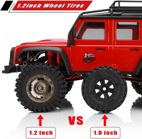 AIYIHOBBY عجلة وإطارات ألومنيوم 1.2 62 * 24 مم إطارات مطاطية ناعمة لزجة لـ 1/18 1/24 محوري SCX24 TRX4M FCX24 RC ملحقات ترقية السيارة الزاحفة (أسود) in Kuwait