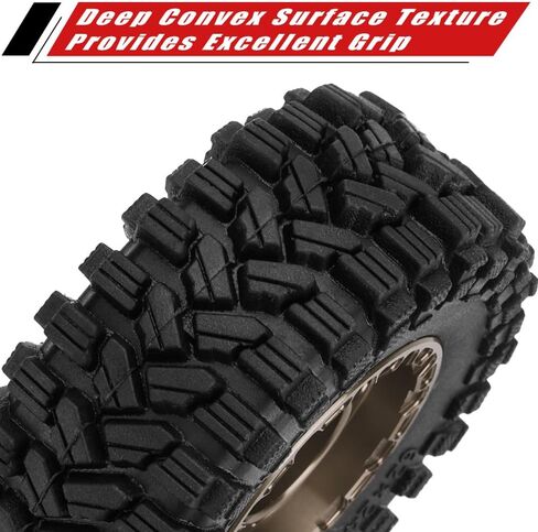 AIYIHOBBY عجلة وإطارات ألومنيوم 1.2 62 * 24 مم إطارات مطاطية ناعمة لزجة لـ 1/18 1/24 محوري SCX24 TRX4M FCX24 RC ملحقات ترقية السيارة الزاحفة (أسود) in Kuwait