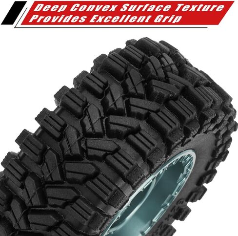 AIYIHOBBY عجلة وإطارات ألومنيوم 1.2 62 * 24 مم إطارات مطاطية ناعمة لزجة لـ 1/18 1/24 محوري SCX24 TRX4M FCX24 RC ملحقات ترقية السيارة الزاحفة (أسود) in Kuwait