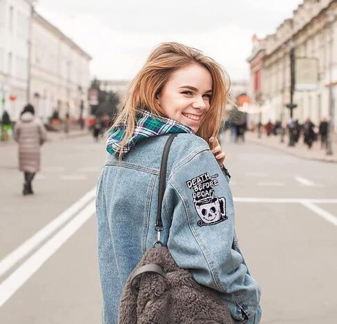 رقعة بتصميم جمجمة لكوب القهوة بعبارة «Death Before Decafy» بتصميم فاسق مضحك، ملصقات مزخرفة رائعة للملابس والسترات والحقائب ومستلزمات الخياطة التي تصنعها بنفسك in Kuwait