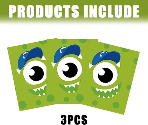 qwaerplpn 3pcs الوحش حزب مفرش المائدة الوحش الصغير موضوع عيد ميلاد حزب الزينة غطاء الطاولة البلاستيكية القابل للتصرف للوحش الأخضر عيد ميلاد حزب ديكور لوازم استحمام الطفل 86.6 × 51.1 بوصة in Kuwait