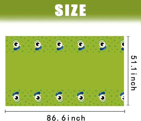 qwaerplpn 3pcs الوحش حزب مفرش المائدة الوحش الصغير موضوع عيد ميلاد حزب الزينة غطاء الطاولة البلاستيكية القابل للتصرف للوحش الأخضر عيد ميلاد حزب ديكور لوازم استحمام الطفل 86.6 × 51.1 بوصة in Kuwait