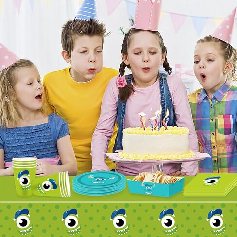 qwaerplpn 3pcs الوحش حزب مفرش المائدة الوحش الصغير موضوع عيد ميلاد حزب الزينة غطاء الطاولة البلاستيكية القابل للتصرف للوحش الأخضر عيد ميلاد حزب ديكور لوازم استحمام الطفل 86.6 × 51.1 بوصة in Kuwait