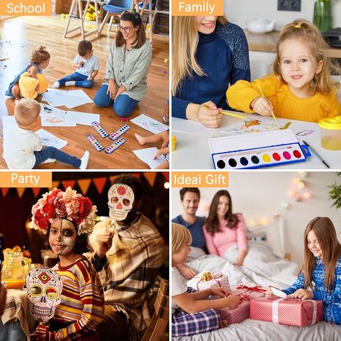 مجموعة ألوان مائية مكونة من 24 قطعة من Loccmat، 8 ألوان قابلة للغسل بألوان مائية للأطفال، مجموعات طلاء ألوان مائية، دهانات ألوان مائية مع فرش طلاء، مجموعة ألوان مائية لحفلات أعياد الميلاد، والأنشطة الفنية in Kuwait