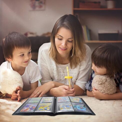 JUSONEY Trading Card Album - 160 Pockets Card Binder 20 Pages Pro 4 Pocket with Waterproof Black Book Cover, Perfect for Collecting Cards for MTG Magic, Match Atta in Kuwait