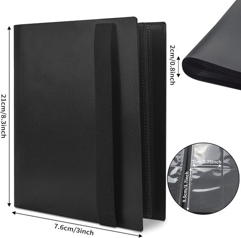 JUSONEY Trading Card Album - 160 Pockets Card Binder 20 Pages Pro 4 Pocket with Waterproof Black Book Cover, Perfect for Collecting Cards for MTG Magic, Match Atta in Kuwait