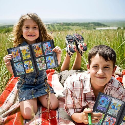 JUSONEY Trading Card Album - 160 Pockets Card Binder 20 Pages Pro 4 Pocket with Waterproof Black Book Cover, Perfect for Collecting Cards for MTG Magic, Match Atta in Kuwait