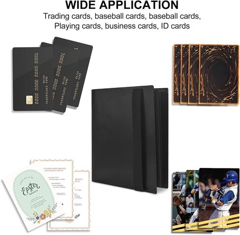 JUSONEY Trading Card Album - 160 Pockets Card Binder 20 Pages Pro 4 Pocket with Waterproof Black Book Cover, Perfect for Collecting Cards for MTG Magic, Match Atta in Kuwait