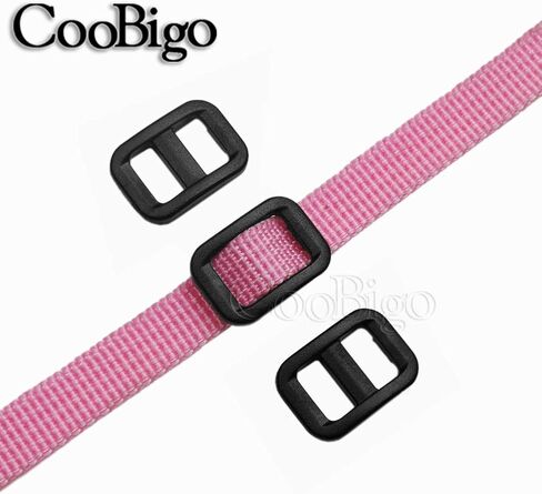 50pcs 3/8"(10.5mm) Webbing Colorful Plastic Slider Tri-Glide Adjust Buckles for Cat Dog Collar Backpack Straps FLC096(Mix-s) in Kuwait