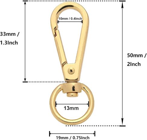 BIKICOCO 1/2 بوصة مسمار دوار مزود بخطاف مخلب جراد البحر ومشبك زنبركي، نهاية بحلقة دائرية، أسود - عبوة من 20 قطعة in Kuwait