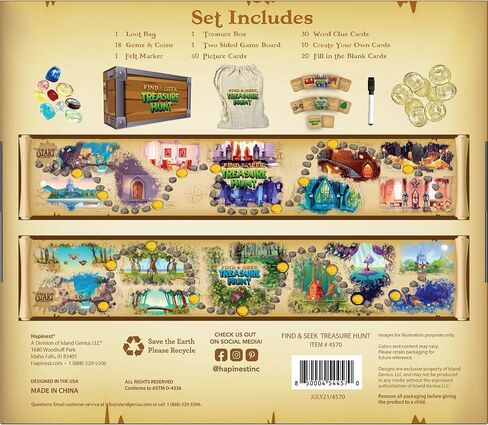 لعبة البحث عن الكنوز والبحث عن البحث عن الكنز للعائلة من هابينيست للأطفال الصغار من سن 3 4 5 6 7 8 9 10 11 12 سنة فما فوق - لعبة صيد سكافينجر للأولاد والبنات in Kuwait