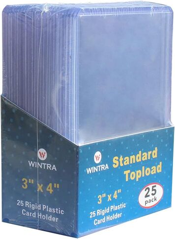 WINTRA 3 × 4 بوصة 50 قطعة حامل بطاقات صلبة للتحميل العلوي 35 قطعة و100 قطعة حافظة حماية لأكمام البطاقات الناعمة من بيني لبطاقات التجارة والرياضة (50 تحميل علوي + 100 أكمام) in Kuwait