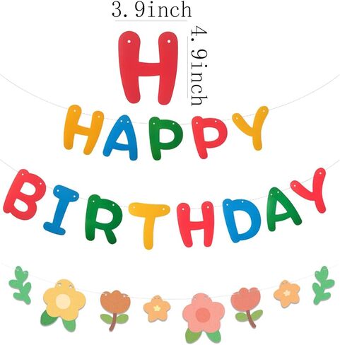 لافتة عيد ميلاد سعيد ملونة على شكل زهرة لحفلات أعياد الميلاد للأطفال ومستلزمات حفلات أعياد الميلاد in Kuwait