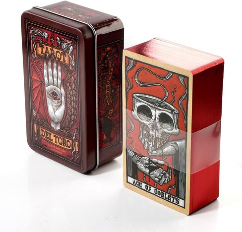 Atesswy Tarot del Toro: استكشف العالم الغامض لـ Guillermo del Toro مع مجموعة التارو الرائعة هذه من علبة الصفيح in Kuwait