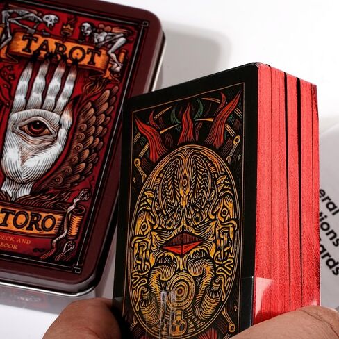 Atesswy Tarot del Toro: استكشف العالم الغامض لـ Guillermo del Toro مع مجموعة التارو الرائعة هذه من علبة الصفيح in Kuwait