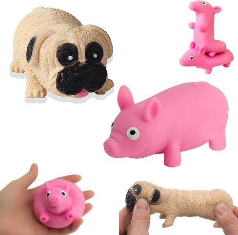 Holgosiu Squishy Pig Stress Squishy Piggie Squeeze Toy Anti-Anxiety Funny Pink Pig Toy Rebound Ball Fidget Toy Knead Sand Toy Pinch Stress Relieve ADD ADHD Helpful in Kuwait