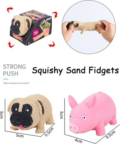 Holgosiu Squishy Pig Stress Squishy Piggie Squeeze Toy Anti-Anxiety Funny Pink Pig Toy Rebound Ball Fidget Toy Knead Sand Toy Pinch Stress Relieve ADD ADHD Helpful in Kuwait