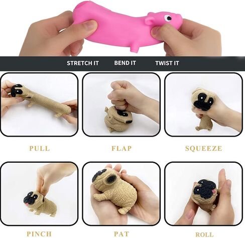 Holgosiu Squishy Pig Stress Squishy Piggie Squeeze Toy Anti-Anxiety Funny Pink Pig Toy Rebound Ball Fidget Toy Knead Sand Toy Pinch Stress Relieve ADD ADHD Helpful in Kuwait