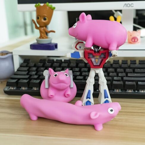 Holgosiu Squishy Pig Stress Squishy Piggie Squeeze Toy Anti-Anxiety Funny Pink Pig Toy Rebound Ball Fidget Toy Knead Sand Toy Pinch Stress Relieve ADD ADHD Helpful in Kuwait
