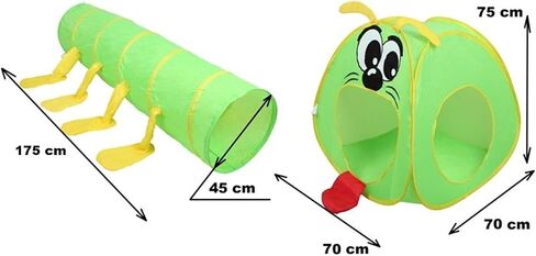 Big Mouth Caterpillar Tent 2pc Pop-up Children Play Tunnel Kids Discovery Station by POCO DIVO in Kuwait