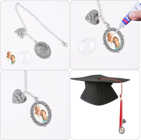 8 Pieces Graduation Cap Charm, Tassel Charms for Graduation Cap Graduation Tassel Charm Memorial Photo 2023 Tassel Charm for Graduation Ceremony Graduation Cap Decoration(Gold and Silver) in Kuwait