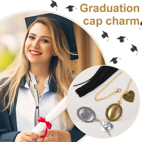 8 Pieces Graduation Cap Charm, Tassel Charms for Graduation Cap Graduation Tassel Charm Memorial Photo 2023 Tassel Charm for Graduation Ceremony Graduation Cap Decoration(Gold and Silver) in Kuwait