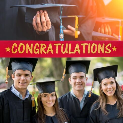 8 Pieces Graduation Cap Charm, Tassel Charms for Graduation Cap Graduation Tassel Charm Memorial Photo 2023 Tassel Charm for Graduation Ceremony Graduation Cap Decoration(Gold and Silver) in Kuwait