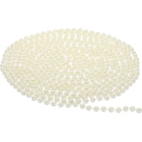 PATIKIL 8mm Faux Pearl Beads Garland, 16.4 Ft Pearl String Chain Pearl Roll for Craft Wedding Party Home Decorative Jewelry Making Christmas Tree, Beige