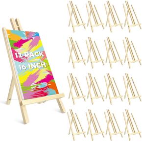 Ctosree 12 Pcs 16 Inch Table Top Easel for Painting Wooden Tabletop Easel Display for Canvas Photo Picture Sign Holder Tripod Art Painting Easel Christmas Gifts for Kids Adults School Painting in Kuwait