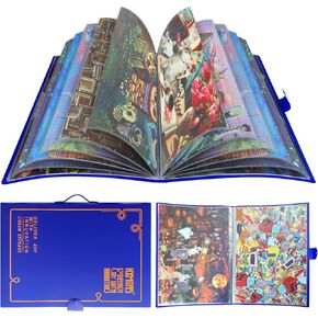 مجلد تخزين الألغاز من HXMARS لـ 1000 قطعة: منظم ألغاز الصور المقطوعة ذو سعة كبيرة محمول مع 20 جيبًا، ملحق ألغاز مقاوم للغبار وواقي in Kuwait